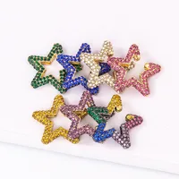 Fashion Rainbow Color Rhinestone Star Stud Earrings main image 3