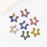 Fashion Rainbow Color Rhinestone Star Stud Earrings main image 4