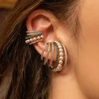 Fashion Multi-layer Retro Pearl Rhinestone Ear Clip main image 1