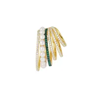 Fashion Multi-layer Retro Pearl Rhinestone Ear Clip main image 2