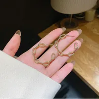 Korean Style Hollow C-shaped Metal Chain Design Earrings main image 3