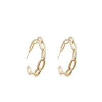 Korean Style Hollow C-shaped Metal Chain Design Earrings main image 5
