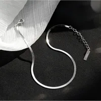 Korean Snake Bone 925 Silver Chain Anklet main image 2