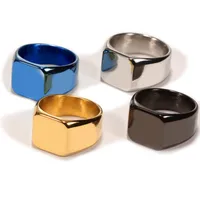 Fashion Square Titanium Steel Polishing No Inlaid Men's main image 1