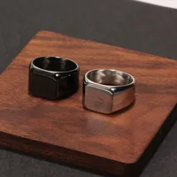 Fashion Square Titanium Steel Polishing No Inlaid Men's main image 3