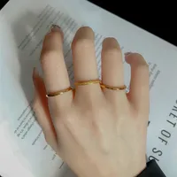 Wholesale Jewelry Simple Style Round 201 Stainless Steel Gold Plated Plating Rings main image 2