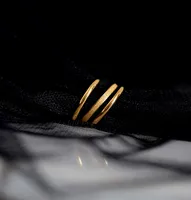 Wholesale Jewelry Simple Style Round 201 Stainless Steel Gold Plated Plating Rings main image 4