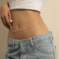 Retro Imitation Pearl Round Bead Chain Single-layer Waist Chain main image 1