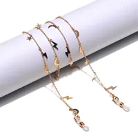 Fashion Copper Star Moon Lightning Glasses Chain main image 3
