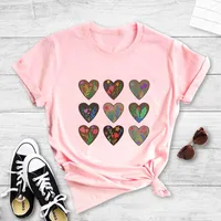 Fashion Plant Style New Heart Print Short Sleeve T-shirt main image 5