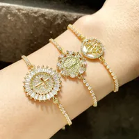Fashion Hollow Round Cross Adjustable Zircon Bracelet main image 1