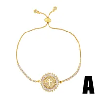 Fashion Hollow Round Cross Adjustable Zircon Bracelet main image 2