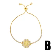 Fashion Hollow Round Cross Adjustable Zircon Bracelet main image 3