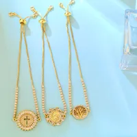 Fashion Hollow Round Cross Adjustable Zircon Bracelet main image 5