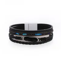 Bohemian Printing Pu Leather Rhinestones Women's Bracelets main image 2