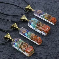 Orgonite Chakela Necklace Crystal Semi-precious Stone Gravel Meditation Seven Chakra Pendant main image 1