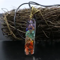 Orgonite Chakela Necklace Crystal Semi-precious Stone Gravel Meditation Seven Chakra Pendant main image 2