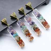 Orgonite Chakela Necklace Crystal Semi-precious Stone Gravel Meditation Seven Chakra Pendant main image 4