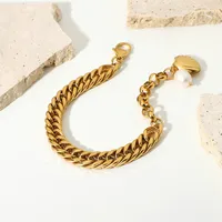 Fashion Freshwater Pearl 18k Gold Plated Stainless Steel Bracelet main image 2
