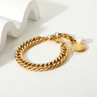 Fashion Freshwater Pearl 18k Gold Plated Stainless Steel Bracelet main image 3