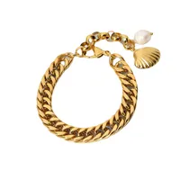 Fashion Freshwater Pearl 18k Gold Plated Stainless Steel Bracelet main image 5