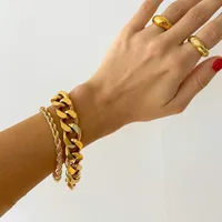 Fashion Stainless Steel No Inlaid Bracelets In Bulk main image 4