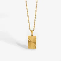 Fashion Sunshine Rectangular Pendant 18k Stainless Steel Necklace main image 5
