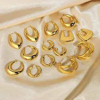 Geometric Plating 304 Stainless Steel Earrings main image 1