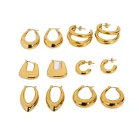 Geometric Plating 304 Stainless Steel Earrings main image 5