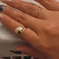 Titanium Steel Gold Plated Fashion Plating Sun main image 3