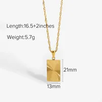 Fashion Sunshine Rectangular Pendant 18k Stainless Steel Necklace sku image 1