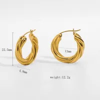 Geometric Plating 304 Stainless Steel Earrings sku image 1