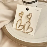 Simple Heart Pearl Butterfly Geometric Rhinestone Earrings main image 2