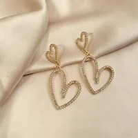 Simple Heart Pearl Butterfly Geometric Rhinestone Earrings main image 3