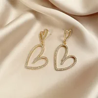 Simple Heart Pearl Butterfly Geometric Rhinestone Earrings main image 4