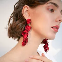 Flower Plating Alloy No Inlaid Earrings main image 4