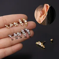 Ear Cartilage Rings & Studs Fashion Geometric Copper Plating Artificial Gemstones main image 1