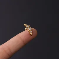Ear Cartilage Rings & Studs Fashion Geometric Copper Plating Artificial Gemstones main image 2