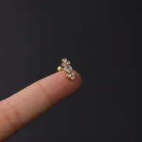 Ear Cartilage Rings & Studs Fashion Geometric Copper Plating Artificial Gemstones main image 3