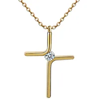 Wholesale Jewelry Simple Style Geometric Titanium Steel Inlaid Gold Pendant Necklace main image 1