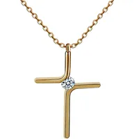 Wholesale Jewelry Simple Style Geometric Titanium Steel Inlaid Gold Pendant Necklace sku image 1