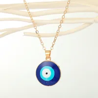 Fashion Peach Heart Round Devil's Eye Pendant Resin Necklace main image 4