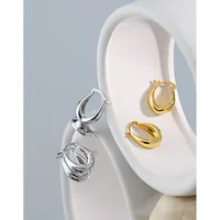 Korean Style U-shaped Design Silver Earrings main image 5