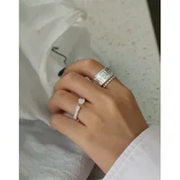 Simple Geometric Opal Stone S925 Sterling Silver Ring main image 4