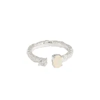 Simple Geometric Opal Stone S925 Sterling Silver Ring main image 5