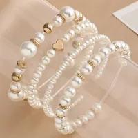 Retro Heart Shape Pearl Bracelet Wholesale main image 1