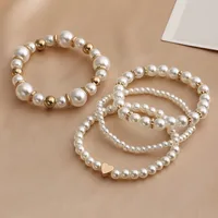 Retro Heart Shape Pearl Bracelet Wholesale main image 2