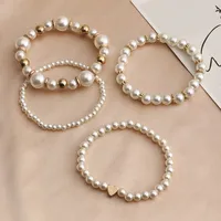 Retro Heart Shape Pearl Bracelet Wholesale main image 4