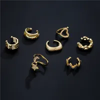 New Copper Micro-inlaid Zircon Hollow Heart Ear Clip main image 4
