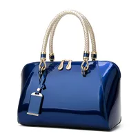 Fashion Shiny Patent Leather One-shoulder Handbags sku image 3